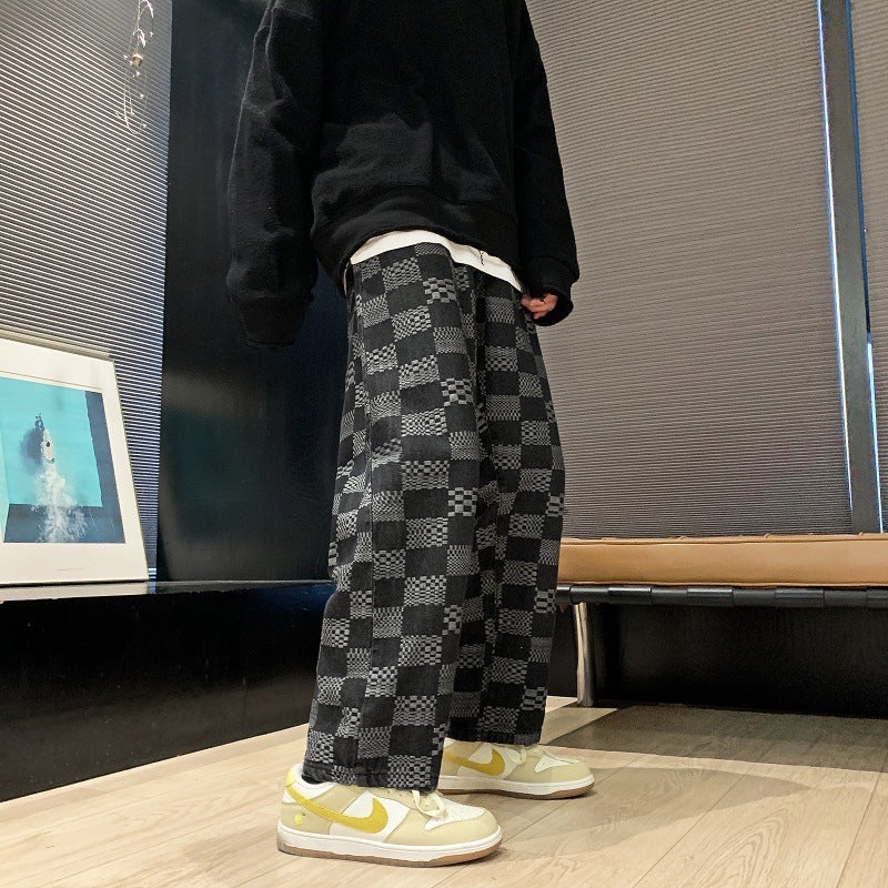 Straight Jeans Men'S Fashion Brand Pants High Street Ins Korean Fashion Loose Wide Leg Pants A Generation Of Hair - Image 2